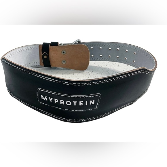 Myprotein Leather Weight Lifting Belt Back Core Support Size Medium - Picture 1 of 8